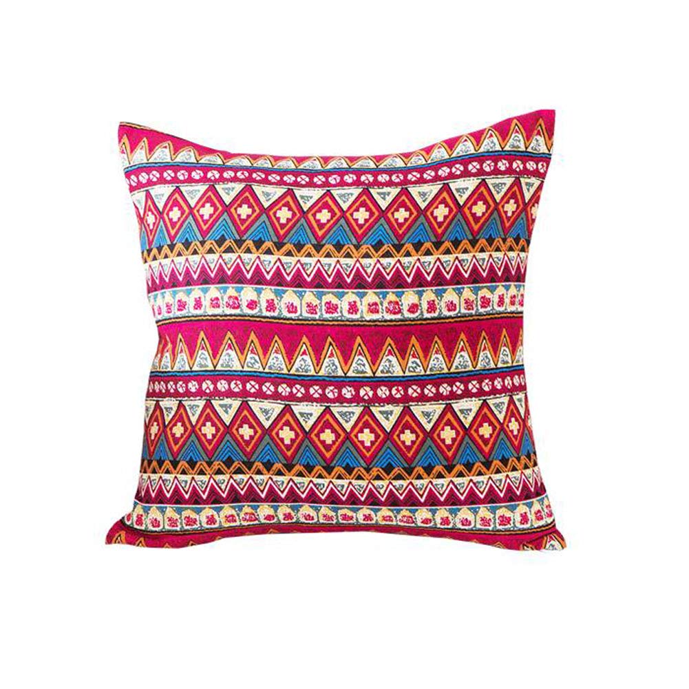 MeMoreCool Bohemian Ethnic Style Cotton Throw Pillow Cover,Fashion Stripes Sofa Cushion Cover,Boho Decor Pillowcase 24"x24" - Uses for Sofa/Chair/Bed