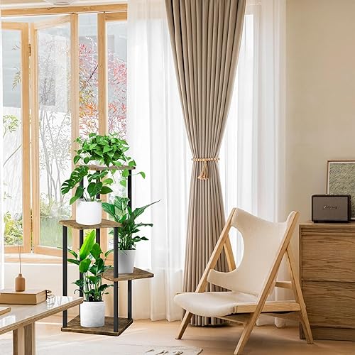 Miniatura 5 de Soporte para plantas de interior, estante de flores para múltiples plantas, soportes altos para flores para patio, jardín, sala de estar, balcón y