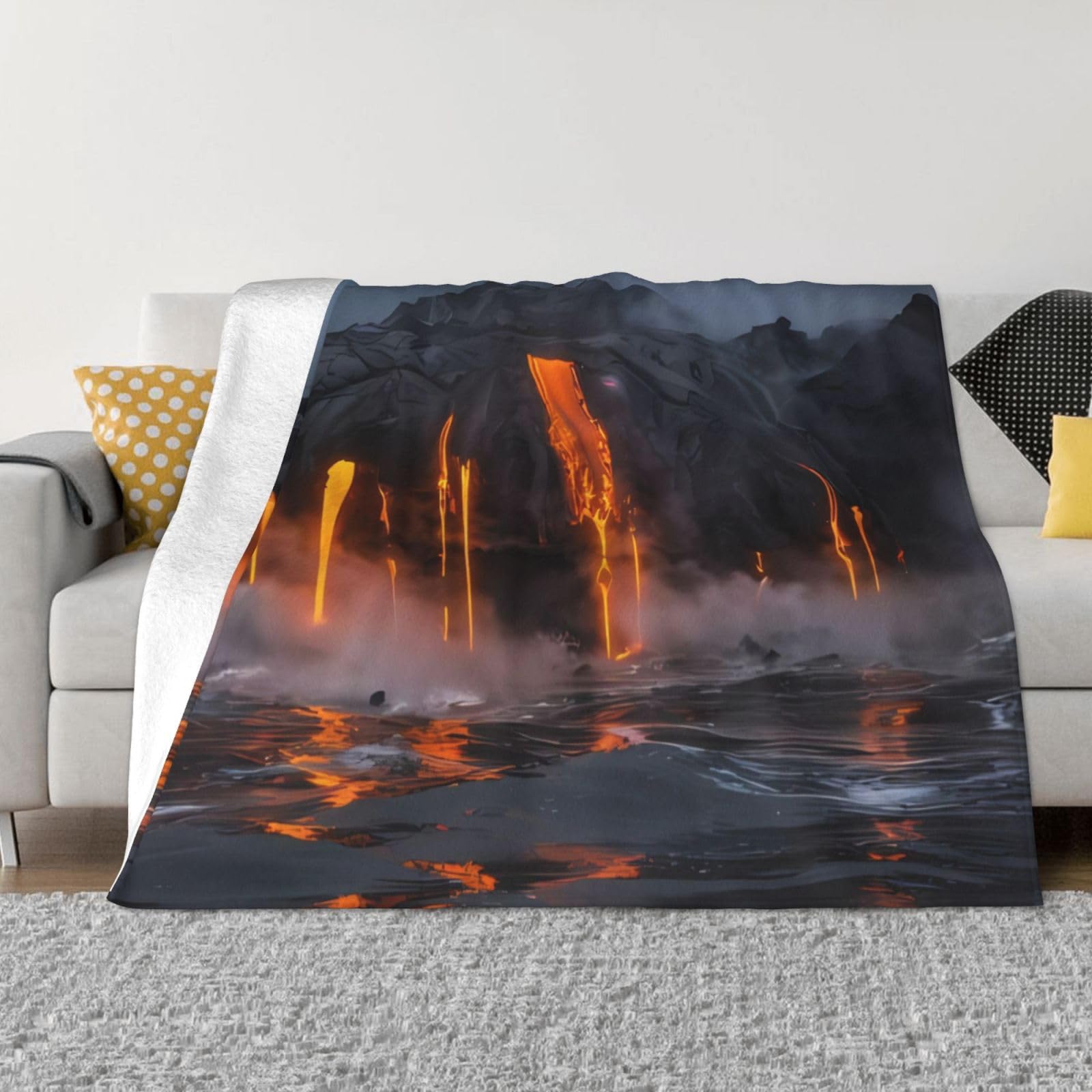 Couverture en flanelle Kilauea imprimée volcan pour vos moments cocooning