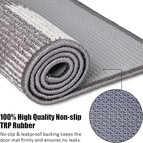 Vista 117 de Tapete para interiores de 32 x 48 pulgadas, tapete absorbente para puerta delantera y trasera, parte trasera de goma, antideslizante, atrapador