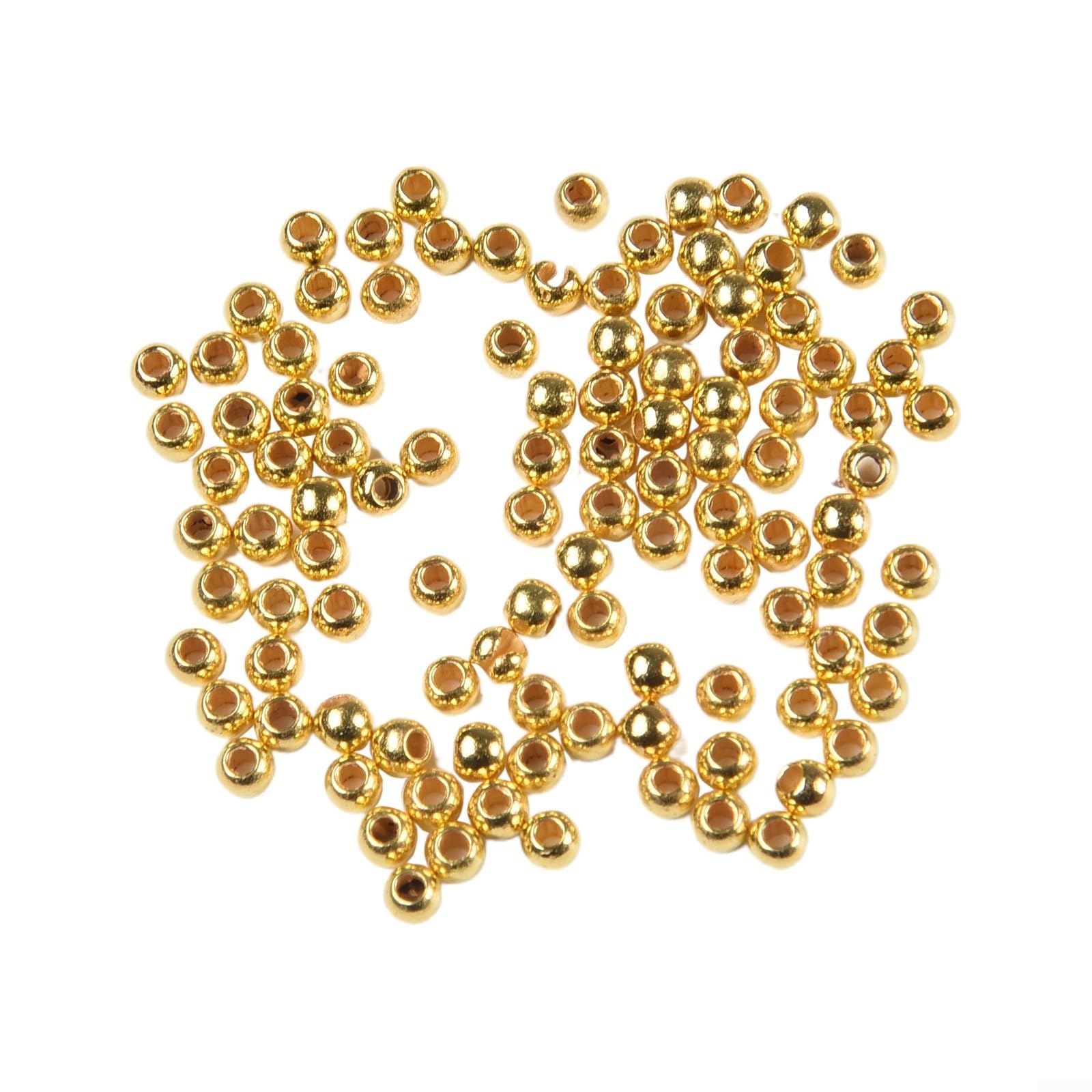 Gold Slotted Beads 3mm Fly Tying Weighted Heads(gold 3mm)