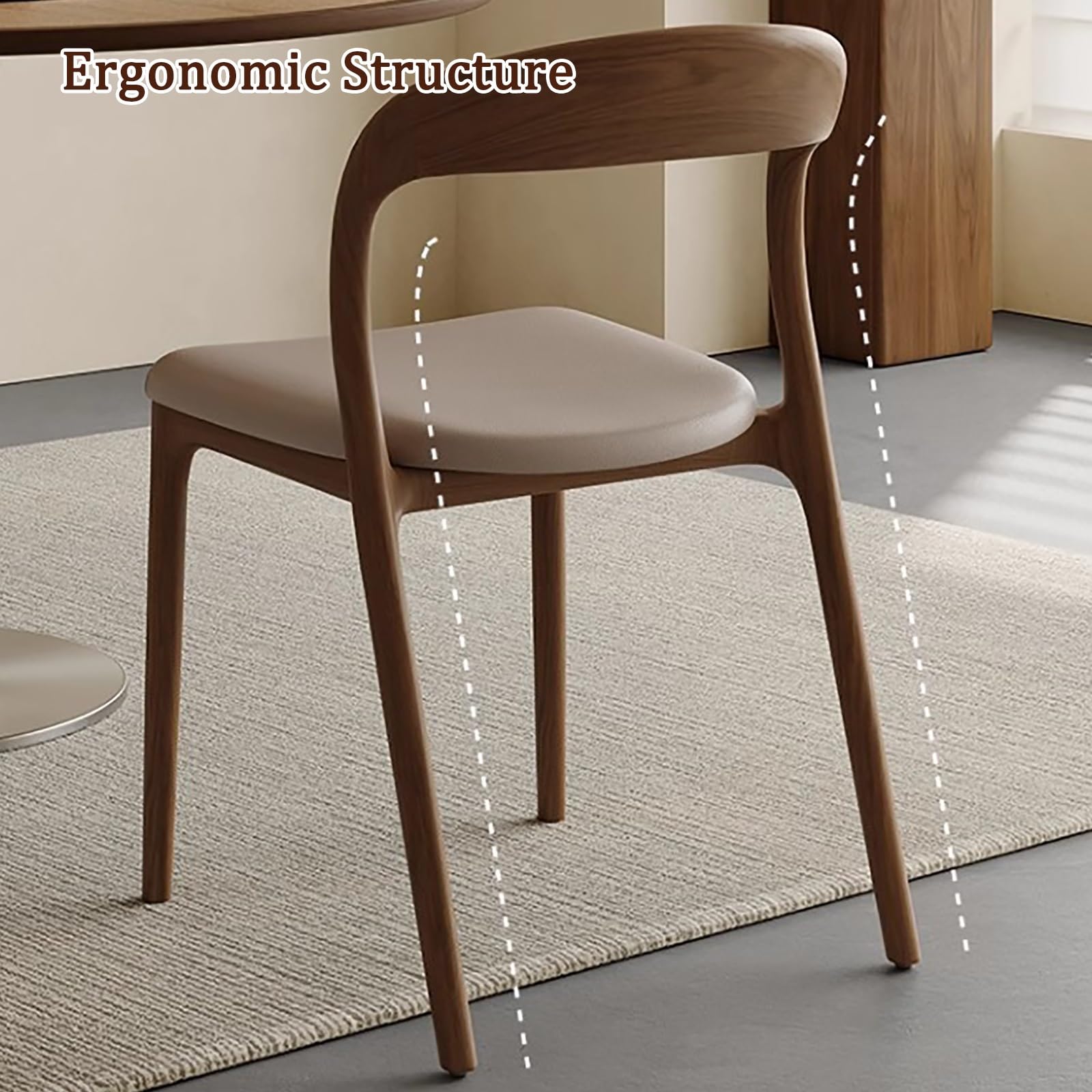 Sillas de comedor, silla de cocina de madera, sillas de comedor tapizadas modernas, silla de recepción para oficina, sala de estar, no requiere montaje