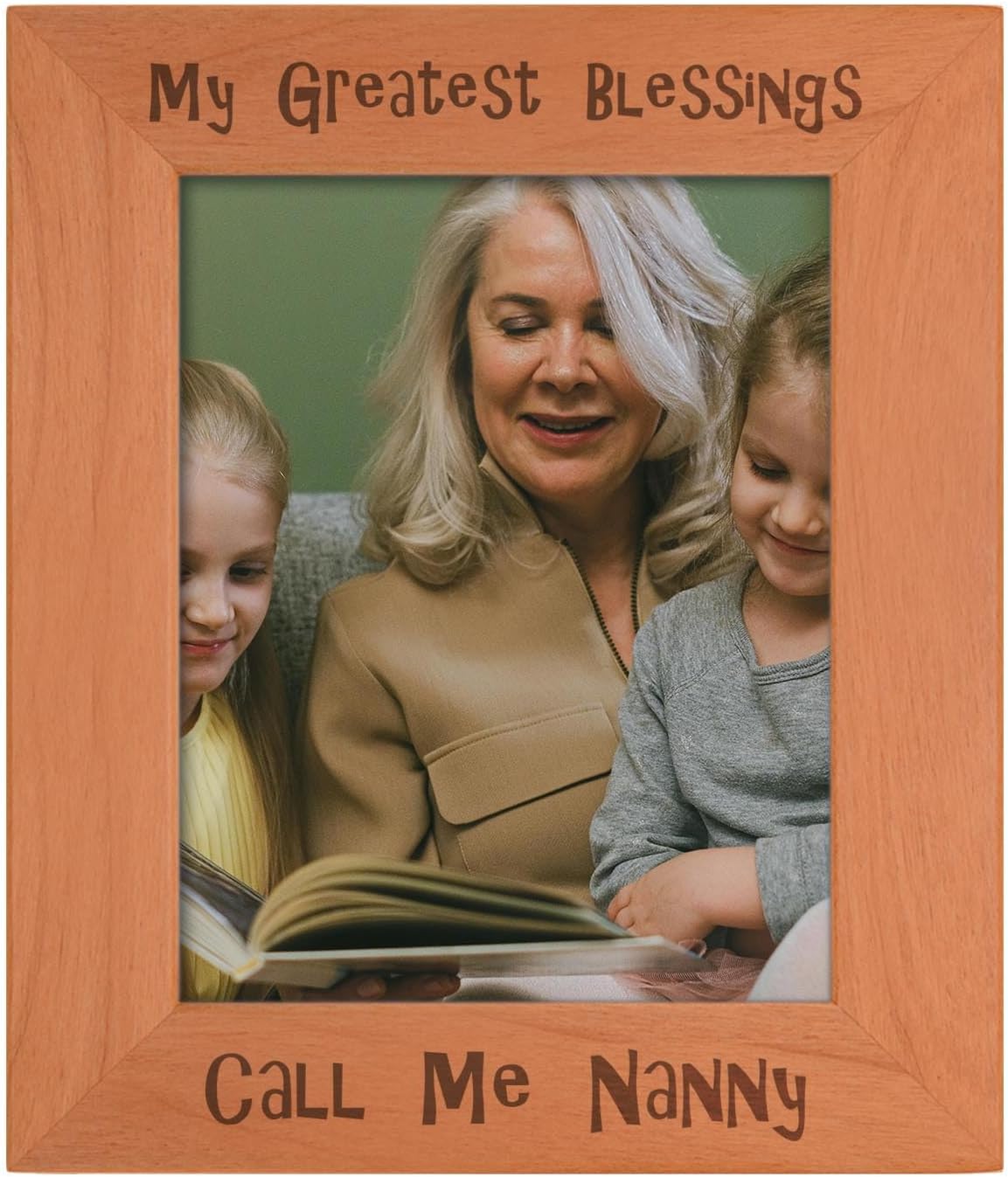 ThisWear Best Nanny Ever Gifts Nanny My Greatest Blessings Call Me Nanny Wood Engraved Portrait 8x10 Photo Frame