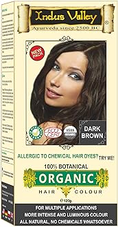 100% Botanical Dark Brown hair Color Dermatologist Recommended, Safe for Pregnent & Lactating Mother (120g)