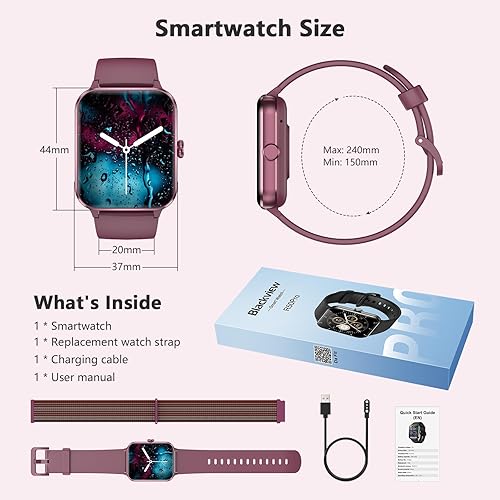 Miniatura 7 de Blackview 2025 Fitness Tracker (AnswerMake Calls), Smart Watch for Men and Women with Heart RateSpO2Sleep Monitor2 Straps, 100+ Sports Modes, IP68
