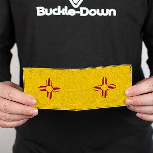 Miniatura 4 de Buckle-Down Billetera plegable de PU para hombre, bandera de Nuevo México, multicolor, 4.0 x 3.5 pulgadas, Varios colores