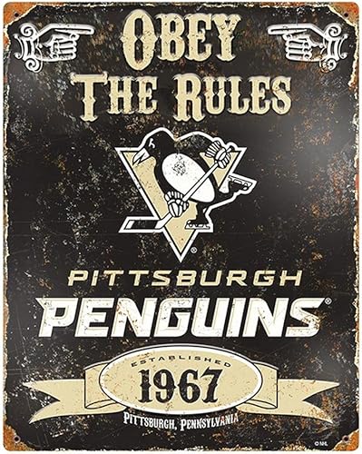 Party Animal NHL Pittsburgh Penguins - Cartel de metal en relieve