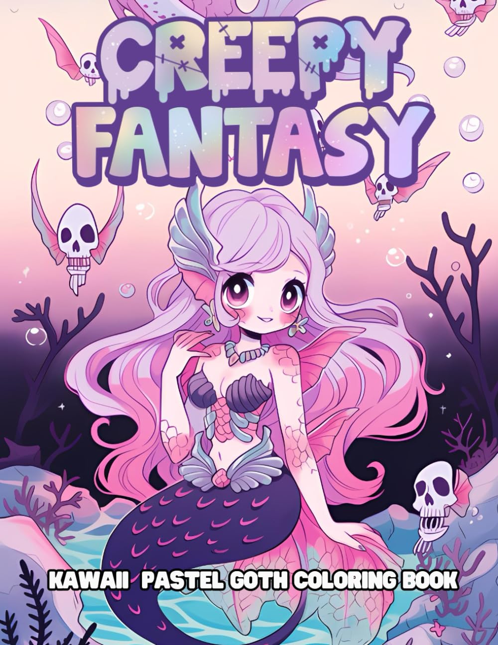 Creepy Fantasy Kawaii Pastel Goth Coloring Book: Cute and Creepy Horror Gothic Coloring Pages for Adults | Creepy chibi coloring book,Kawaii coloring book | Halloween coloring book
