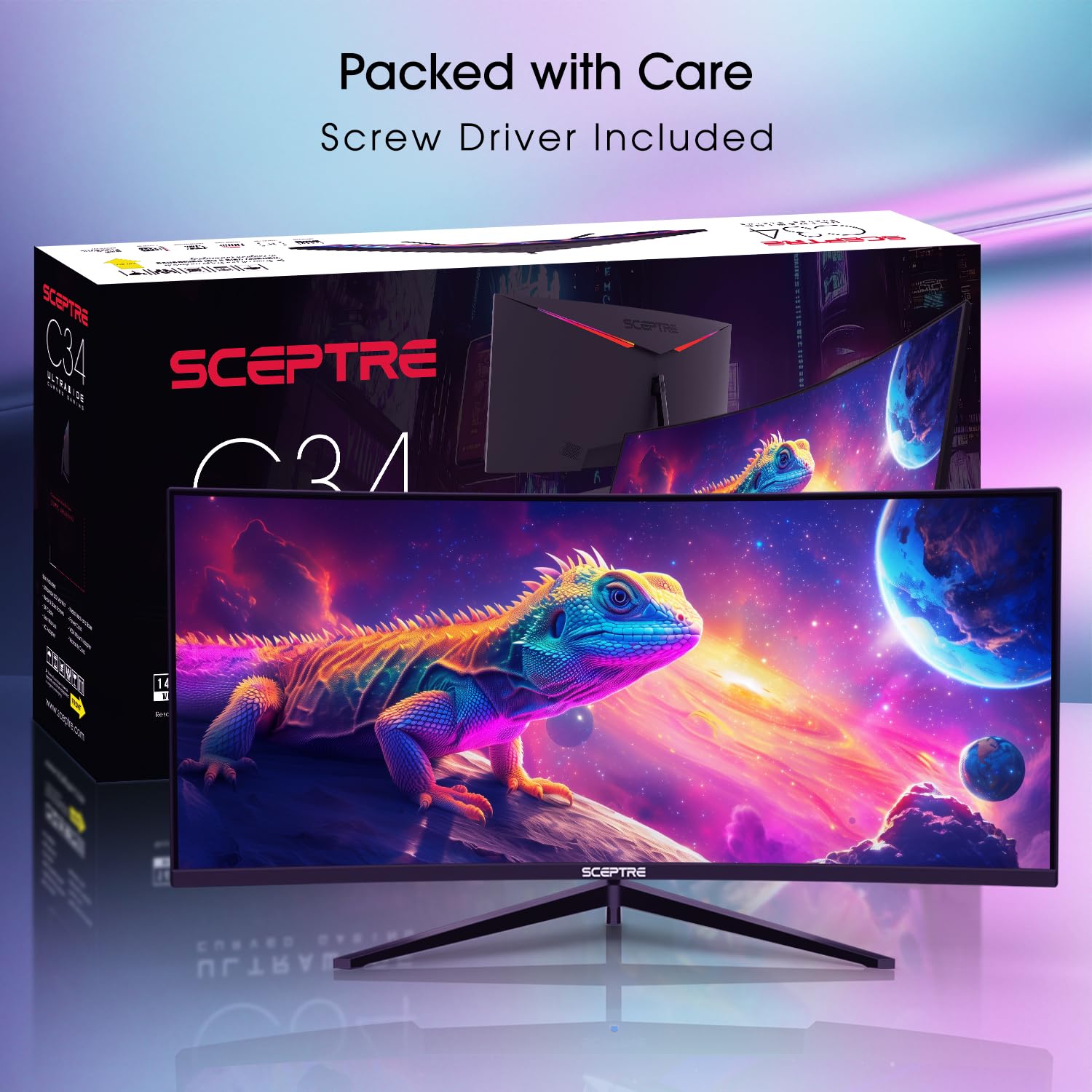 Sceptre New Curved 34-inch Gaming Monitor 3440 x 1440 180Hz 1500R DP x2 HDMI x2 Build-in Speakers 2025