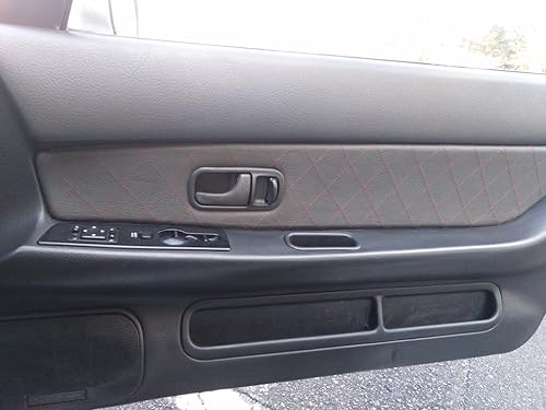 Miniatura 5 de RedlineGoods Tapa de inserción de puerta delantera compatible con Nissan Skyline R32 1989-93 negro perforadoplateado