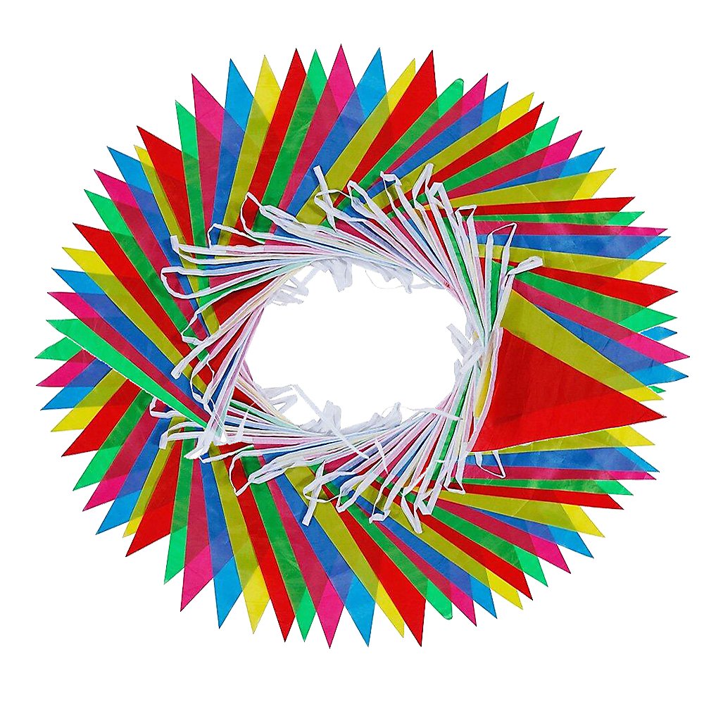 Walolo Bunting Banner 164 Feet Multicolor Nylon Pennant Banners