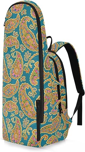 Miniatura 2 de Bolsa de tenis y bádminton, grande, resistente, elegante, floral, verde azulado, colorida, 2 raquetas, bolsa de gimnasio para mujeres y hombres,