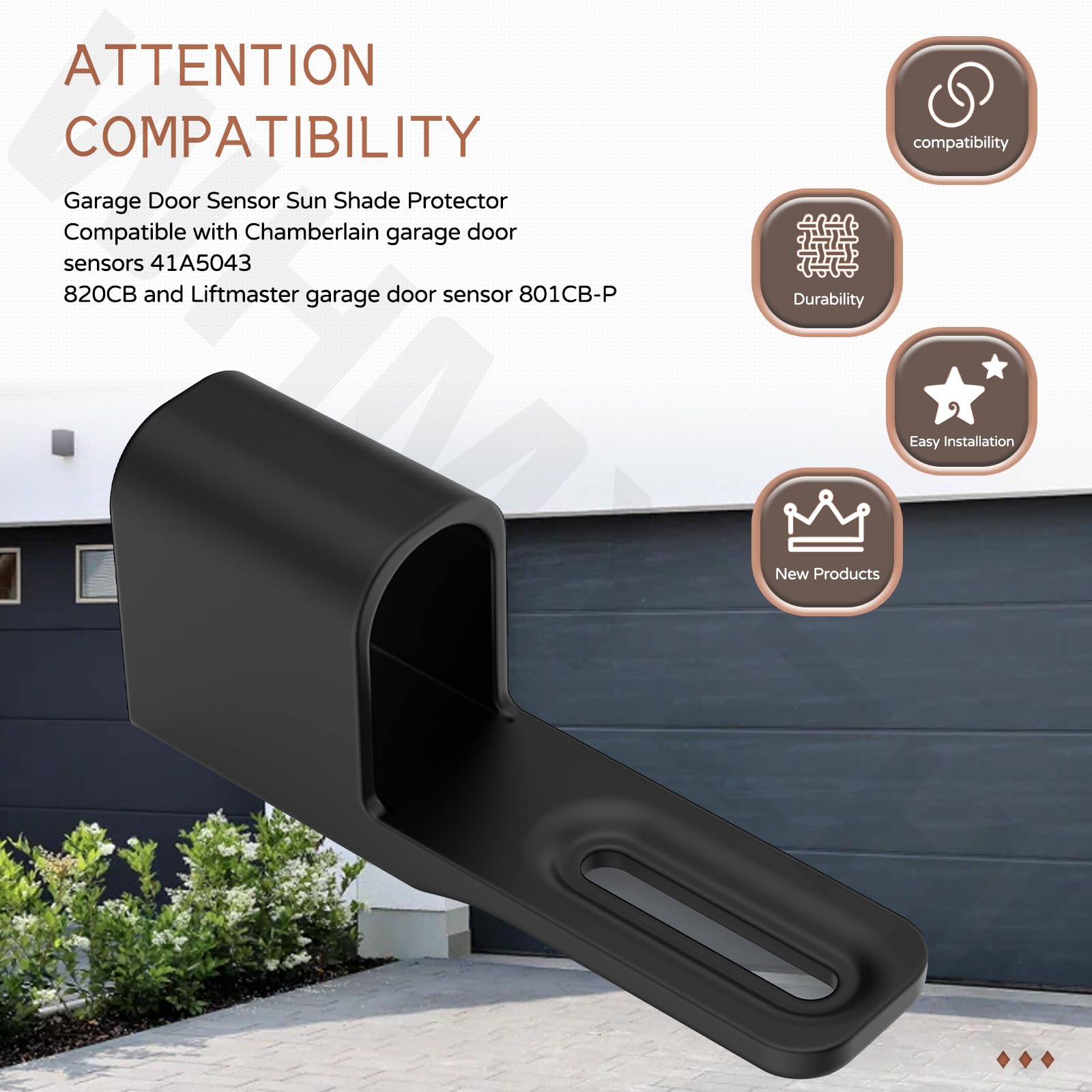 Lot de 2 capteurs solaires pour porte de garage - Compatible avec les capteurs Liftmaster 801CB-P et Chamberlain 820CB 41A5043