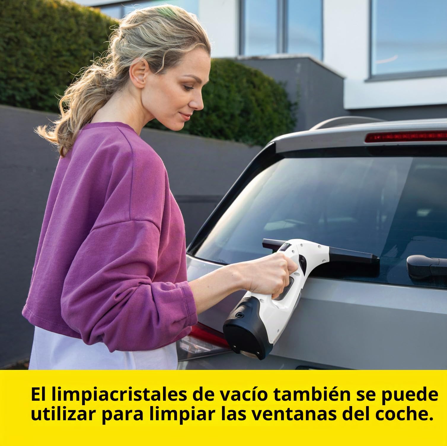 Kärcher Window Vac WV 2 Plus, tiempo de funcionamiento de la batería: 35 min, pantalla LED para el estado de la batería, boquilla de succión: 280 mm, botella de spray con paño de microfibra, limpiador