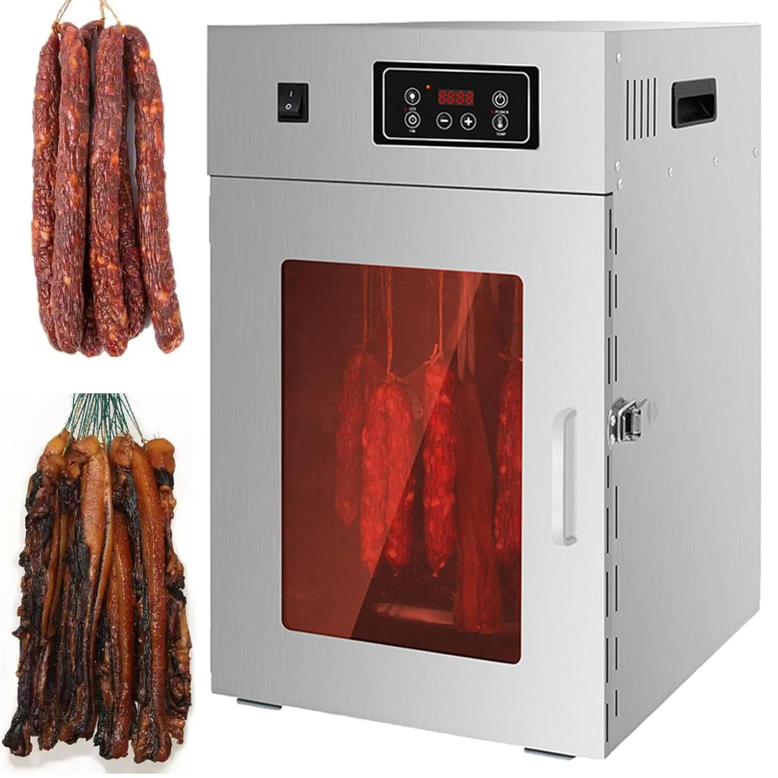 Pnpaea Food Dehydrator Machine,800W Stainless Steel Biltong Box Drying Cabinet Dehydrator Machine, Dehydrator for Meat Beef Herb Fruit Vegetable Nut Large30kg