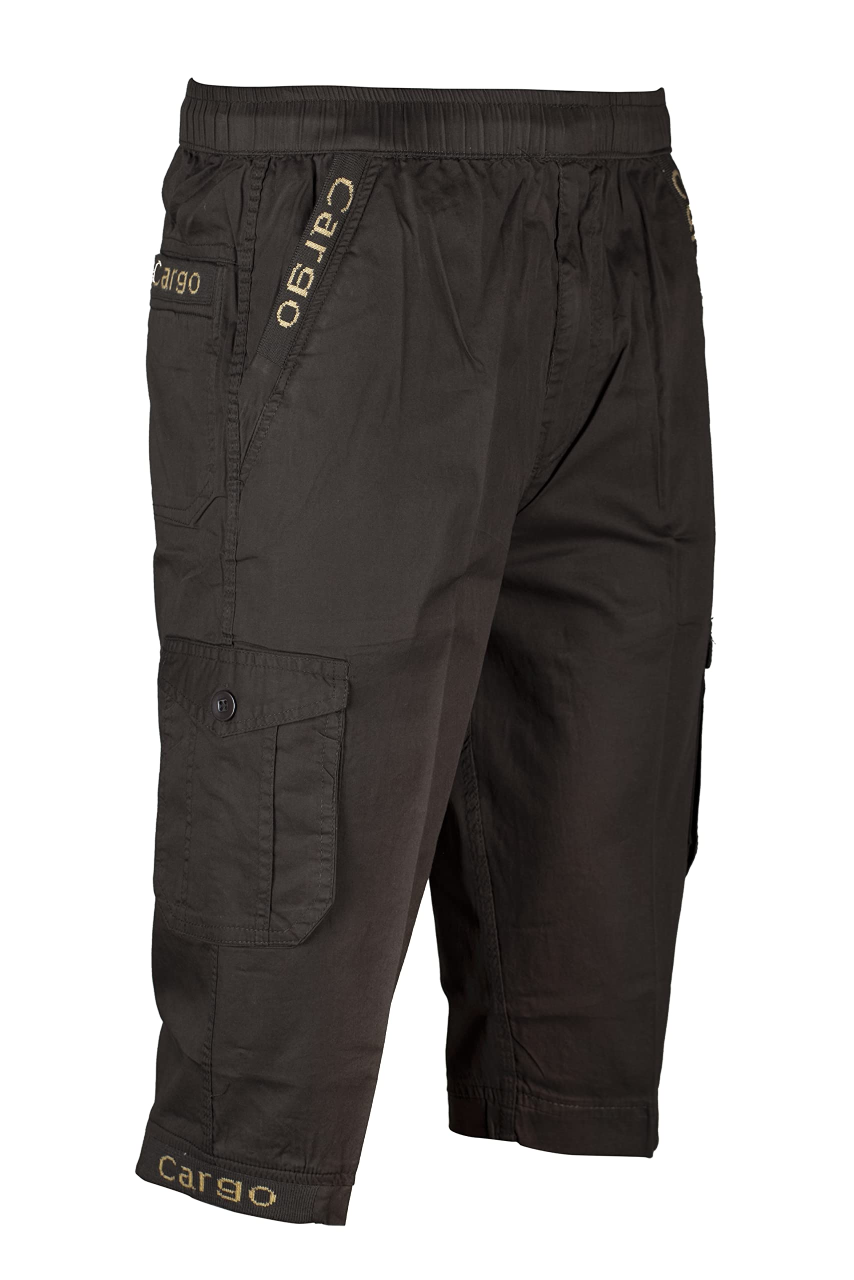 Mens Cotton Cargo Capri Casual Loose Regular Fit Outdoor Capri