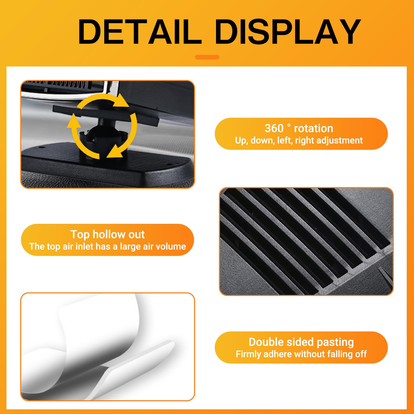 DAZZTIME Riscaldamento per Auto,Riscaldatore Portatile,Riscaldamento Rapido per Auto,Riscaldatore per Auto,Riscaldamento Rapido 2 in 1 e Funzione di Raffreddamento,Sbrinatore per Auto,per Auto