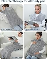 Vista 5 de Dowin Massaging Heating Pad for Neck and Shoulders,Wearable Heating Pads for Back Pain Relief,Auto-Shut Off, 2 Heat Settings Heating Pad Wrap with