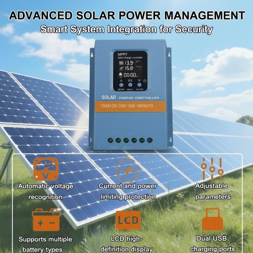 Regolatore di carica solare MPPT 150A 12V/24V/36V/48V LiFePO4 batteria al piombo