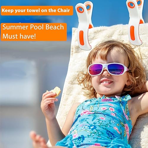 Miniatura 2 de Clips de toalla de playa para silla de playa, toallero para silla de playa, silla de piscina en crucero, clips de plástico fuertes para silla de