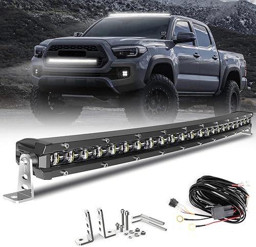 CO LIGHT Barra de luz LED curvada de una sola fila de 20 pulgadas Lente de proyector 6D Haz combinado de punto e inundación Luz de conducción