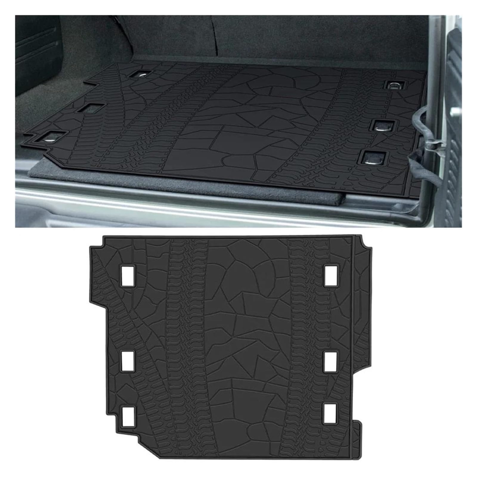 Auto Kofferraummatte Für Jeep Für Wrangler Für JL Für Unlimited Für Sport Für Sahara Freedom Rubicon Für ANX 2018-2022 Cargo Matten Geruchlose Gummi 4 Tür Stamm Matten rutschfest Kofferraumwanne