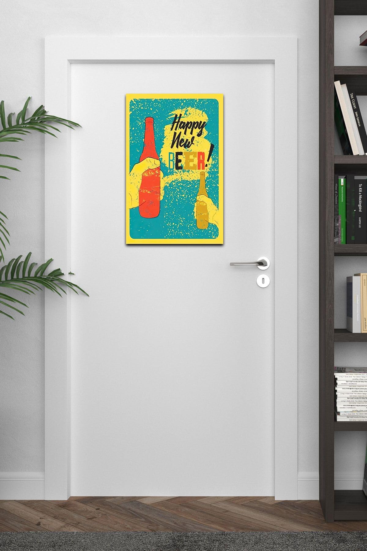 Dekolia Kuşe Kağıt Duvar Posteri Happy New Beer Retro Vintage Drtr0032