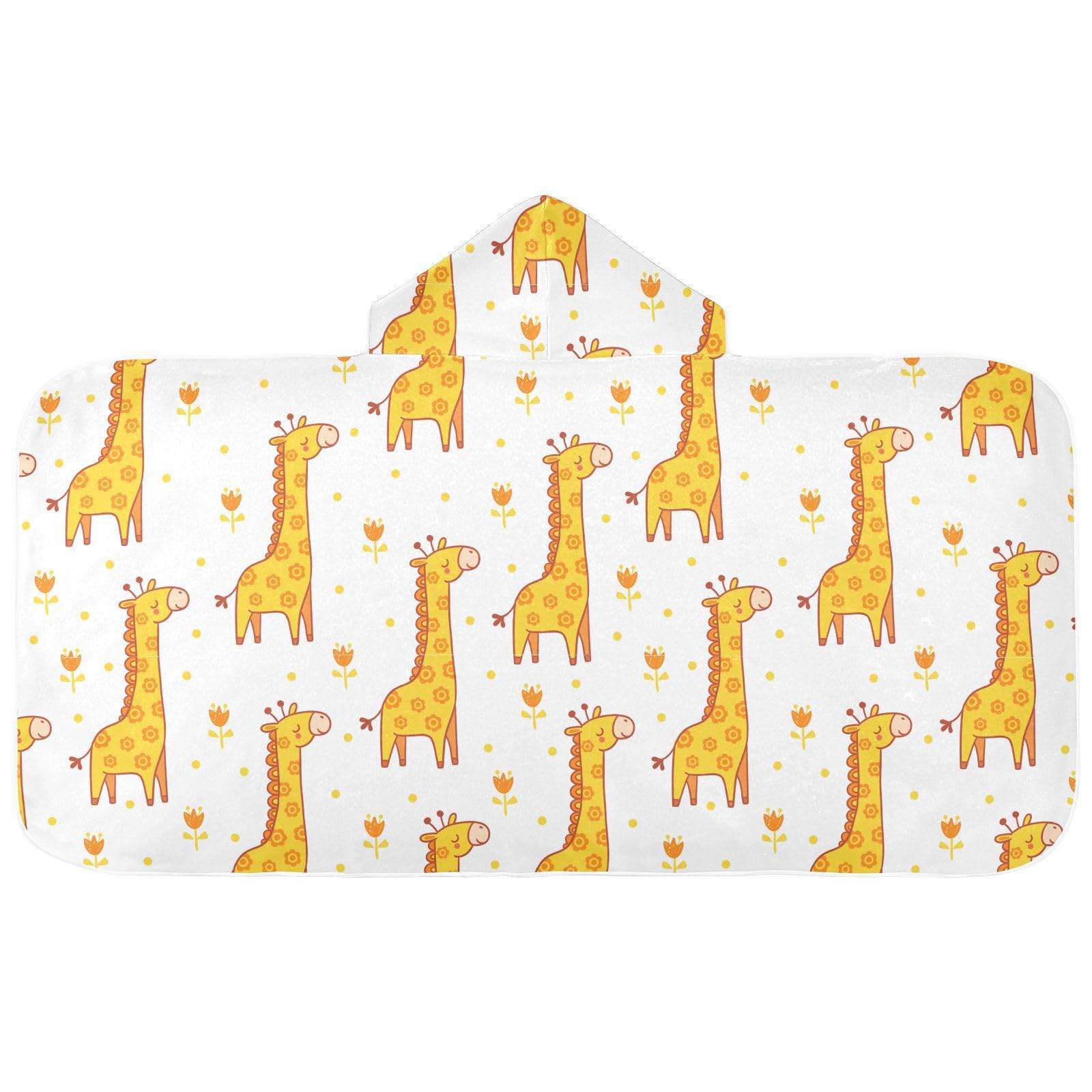 susiyo Kids Hooded Bath Towel Giraffes Beach Towel for Kids 23.5 x 50 Inch Microfiber Soft Absorbent Quick Dry Bath Swim Pool Towel Wrap Poncho Bathrobe with Hood for Kids Toddler