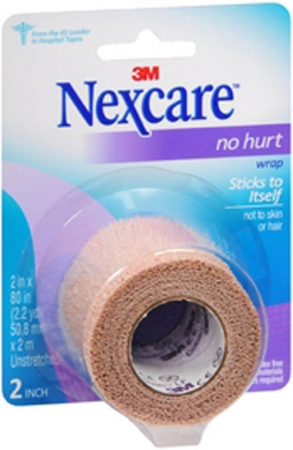 Nexcare No Hurt Wrap 2 in x 80 in , 1 Each (Pack of 4)