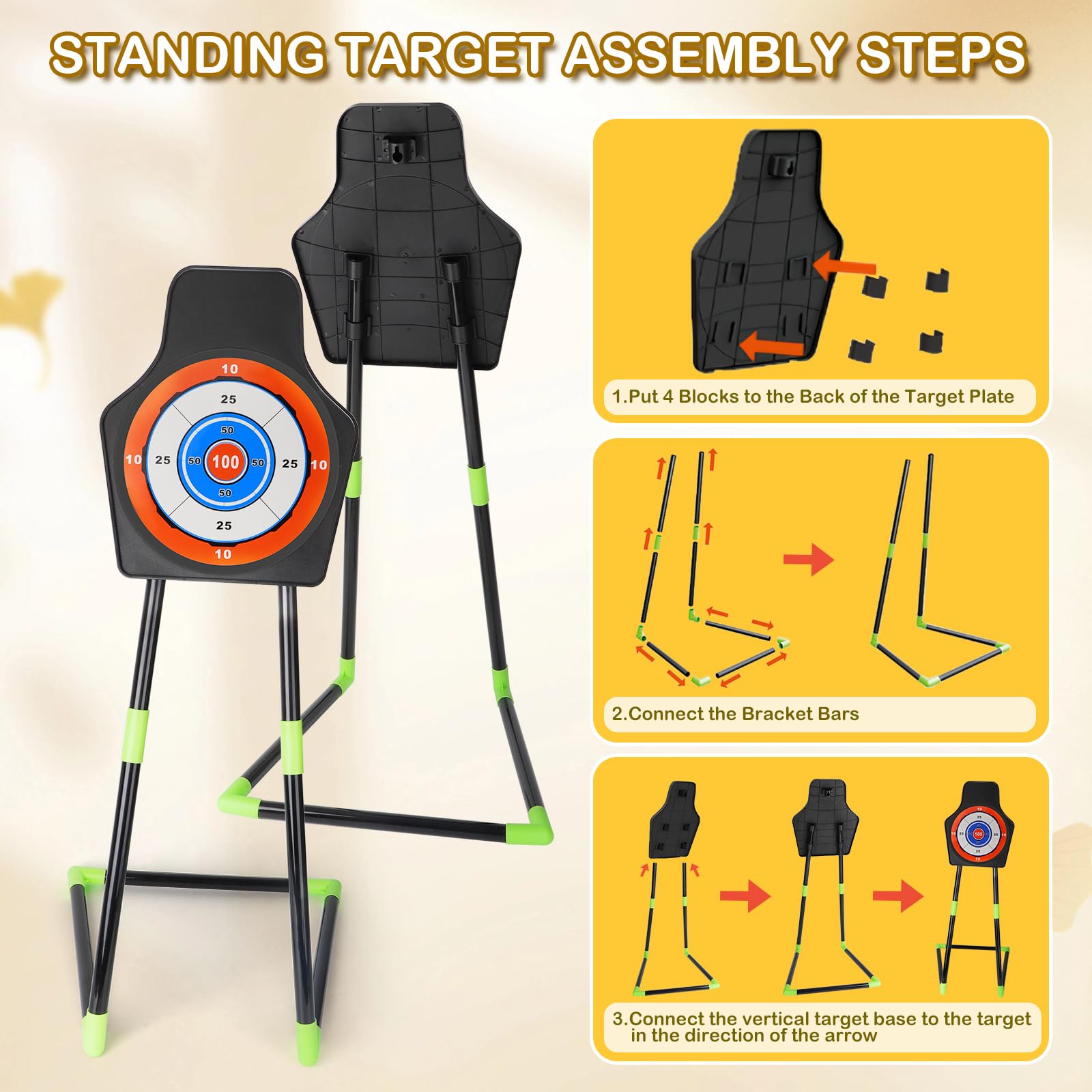 Set Arco E Frecce Per Bambini Con Luci LED - Include Bersaglio, 20 Frecce A Ventosa | Giocattolo Educativo Per 4+ Anni - Foto 2