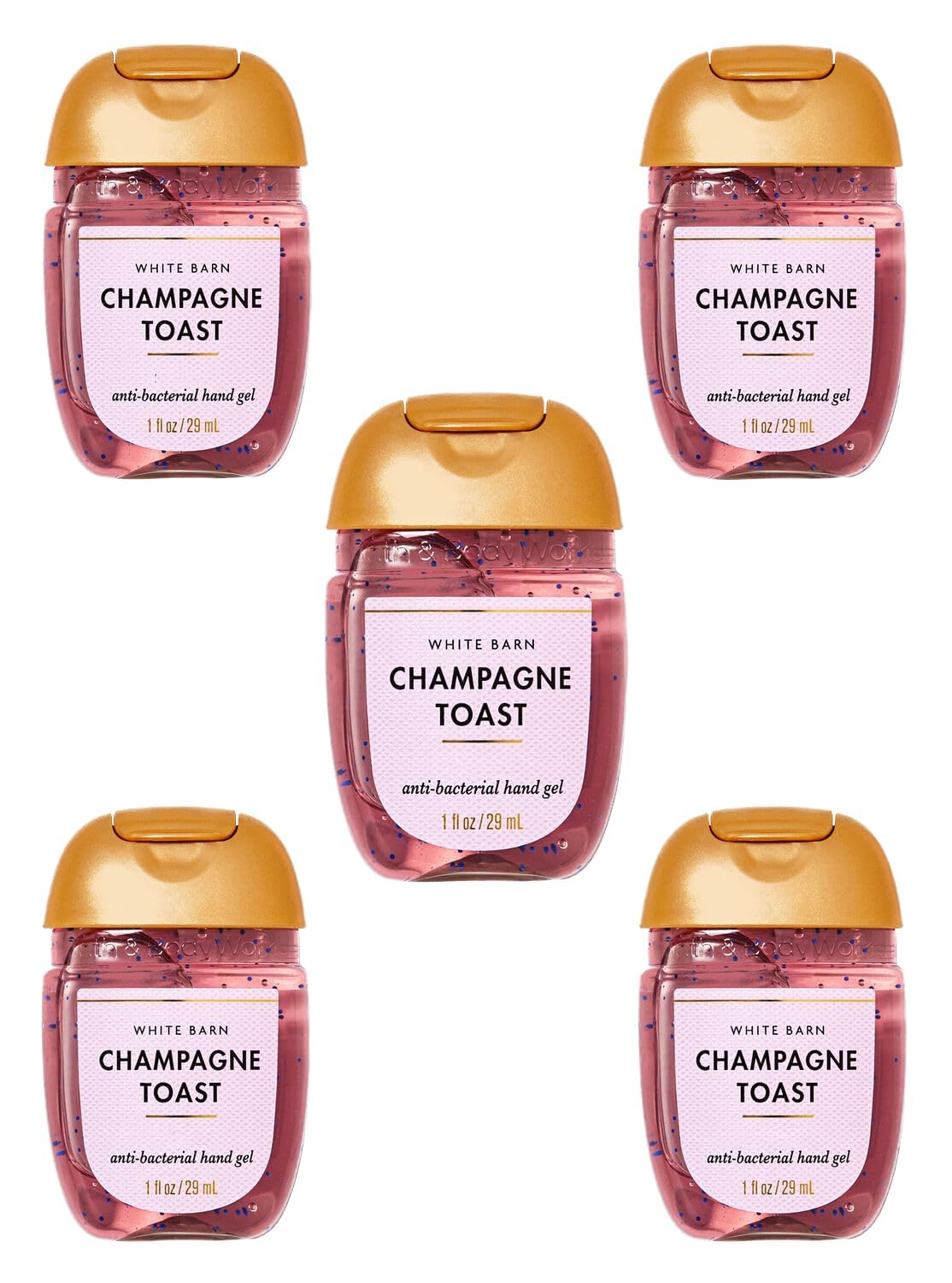 Champagne Toast Hand Gel Sanitizers, Set of 5, 1 oz Each for bath and body works