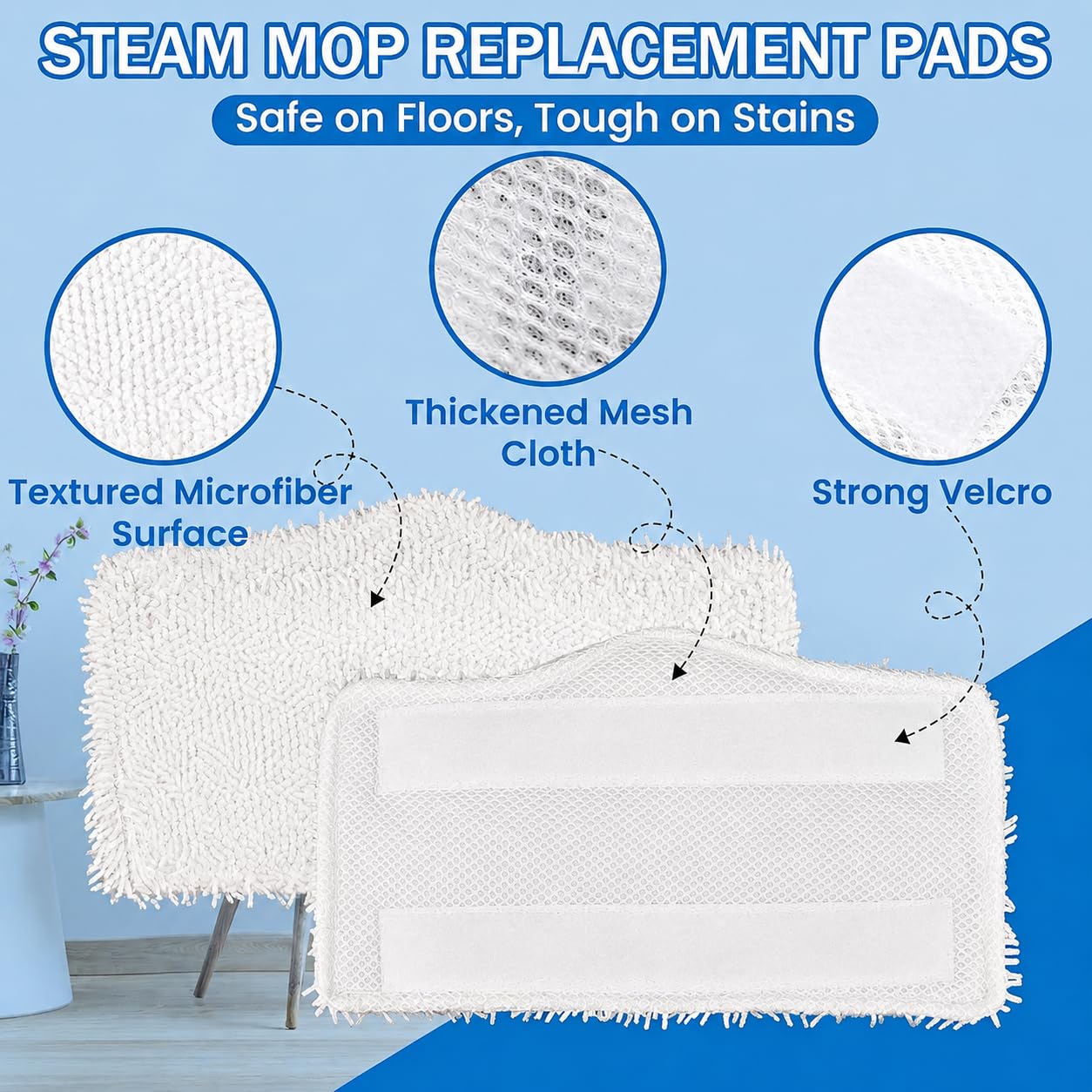 360 ° cabezal de repuesto fregona mopa microfibers Mop Head Recambio para Hurricane roating sistema de mopa