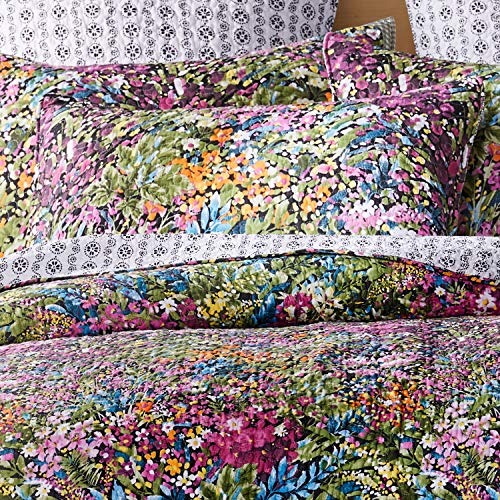 Levtex Home - Basel Quilt Set - Full/Queen Quilt + Two Standard Pillow Shams - Multicolor Floral - Quilt Size (88x92in.) and Pillow Sham Size (26x20in.) - Reversible - Cotton - Thumbnail 3