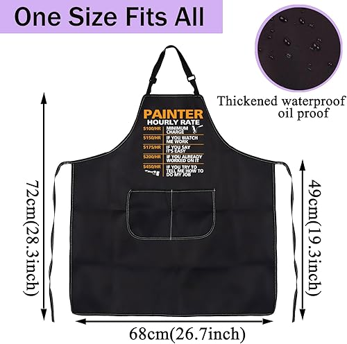 Miniatura 3 de CENWA Delantal para pintor de casa, pintor profesional, regalos para pintor por hora