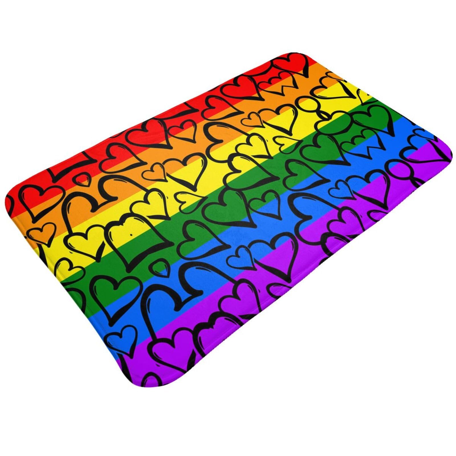 Tapis de sol LGBT Gay Pride arc-en-ciel de 60 x 39 pouces pour le