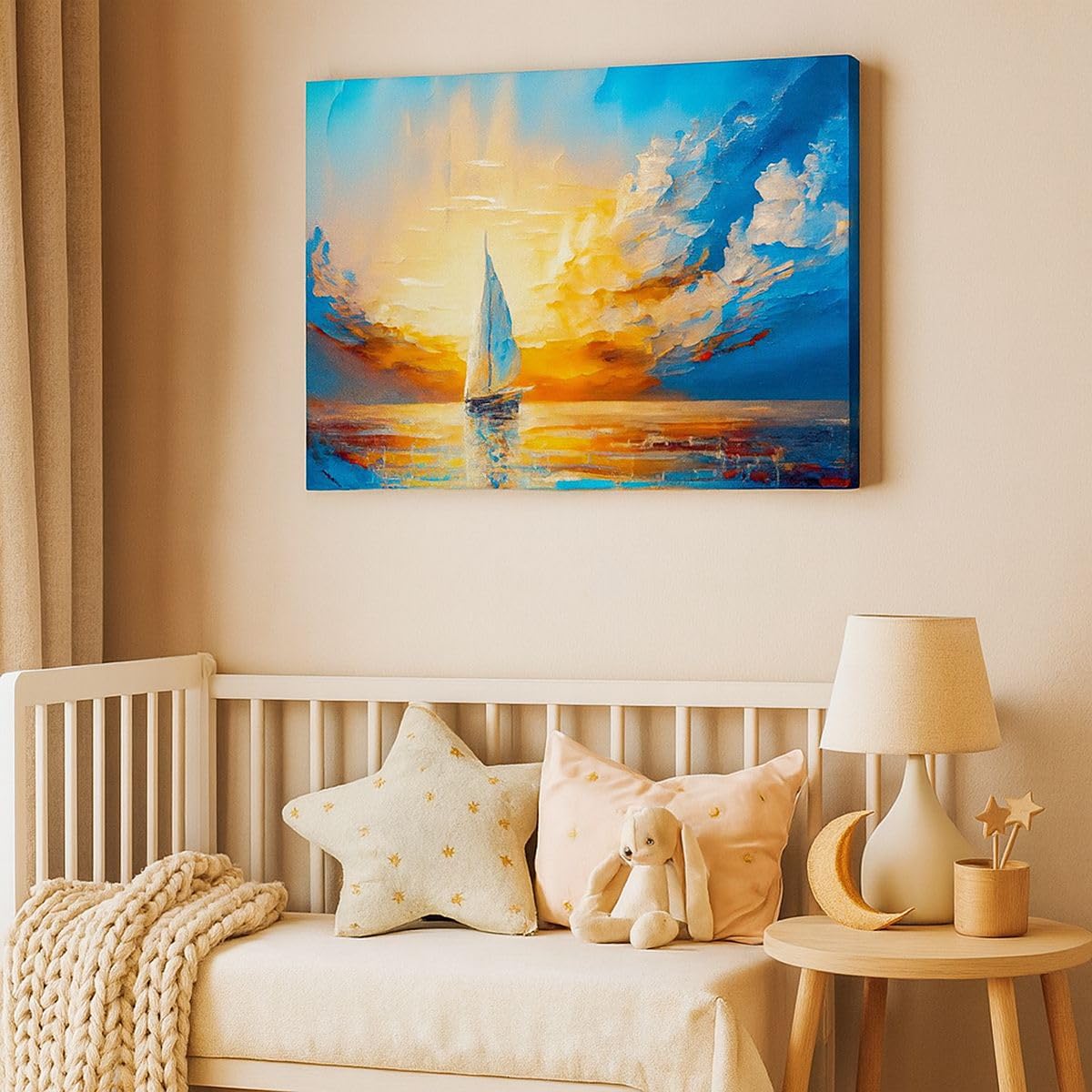 Quadri Moderni su Tela 120x80 cm Stampe da Parete Marino Paesaggi - 5712 | Paesaggio Nautico Barca a vela Quadro Decorativo XXL 1 pezzo Soggiorno Arte da Parete Decorazione da Parete ARTTOR