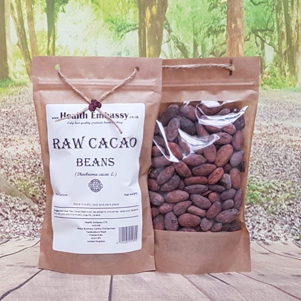 Health Embassy Raw Cacao Beans (Theobroma cacao L.) (450g)