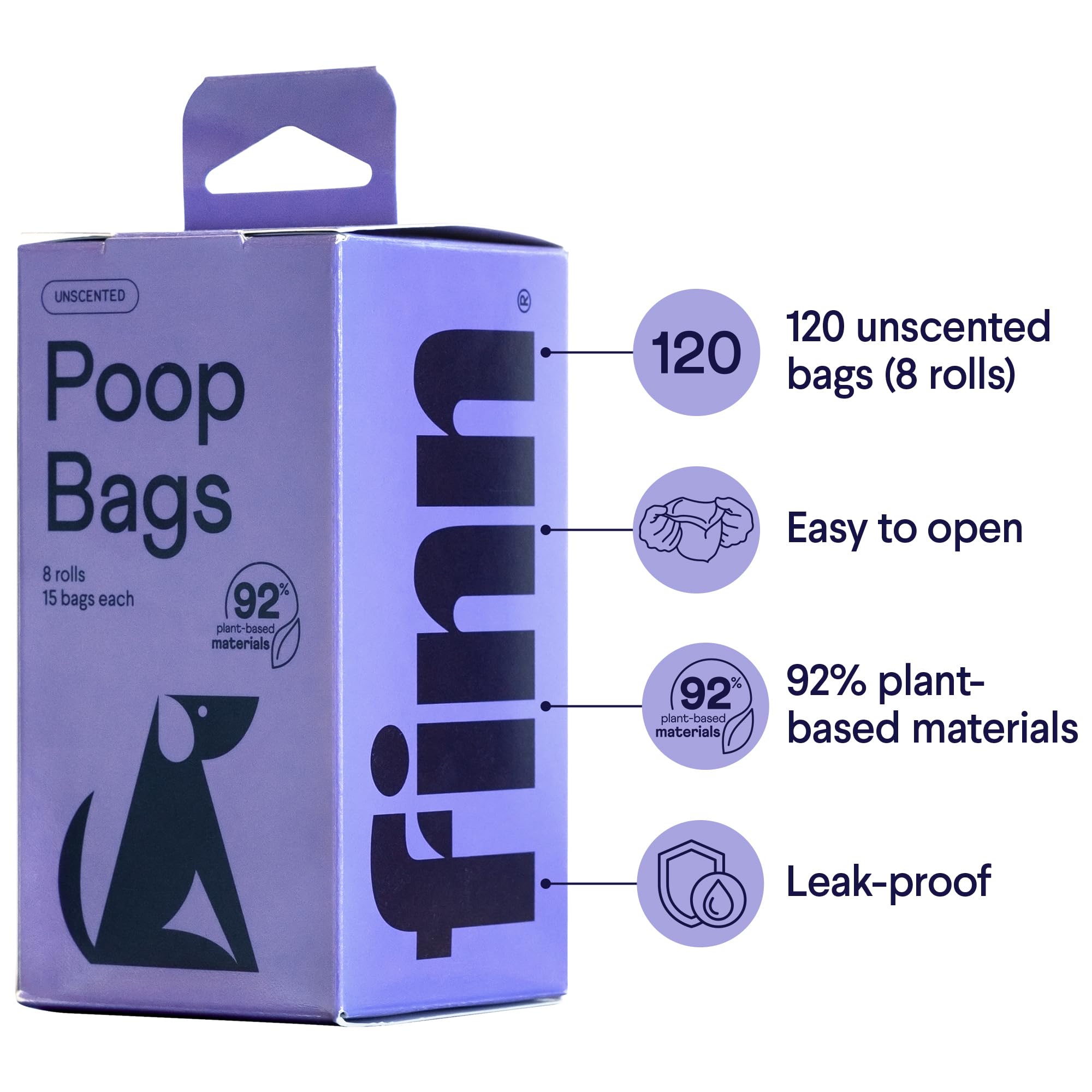 Bolsas biodegradables para excrementos de perro, 92% de base biológica, juego de X