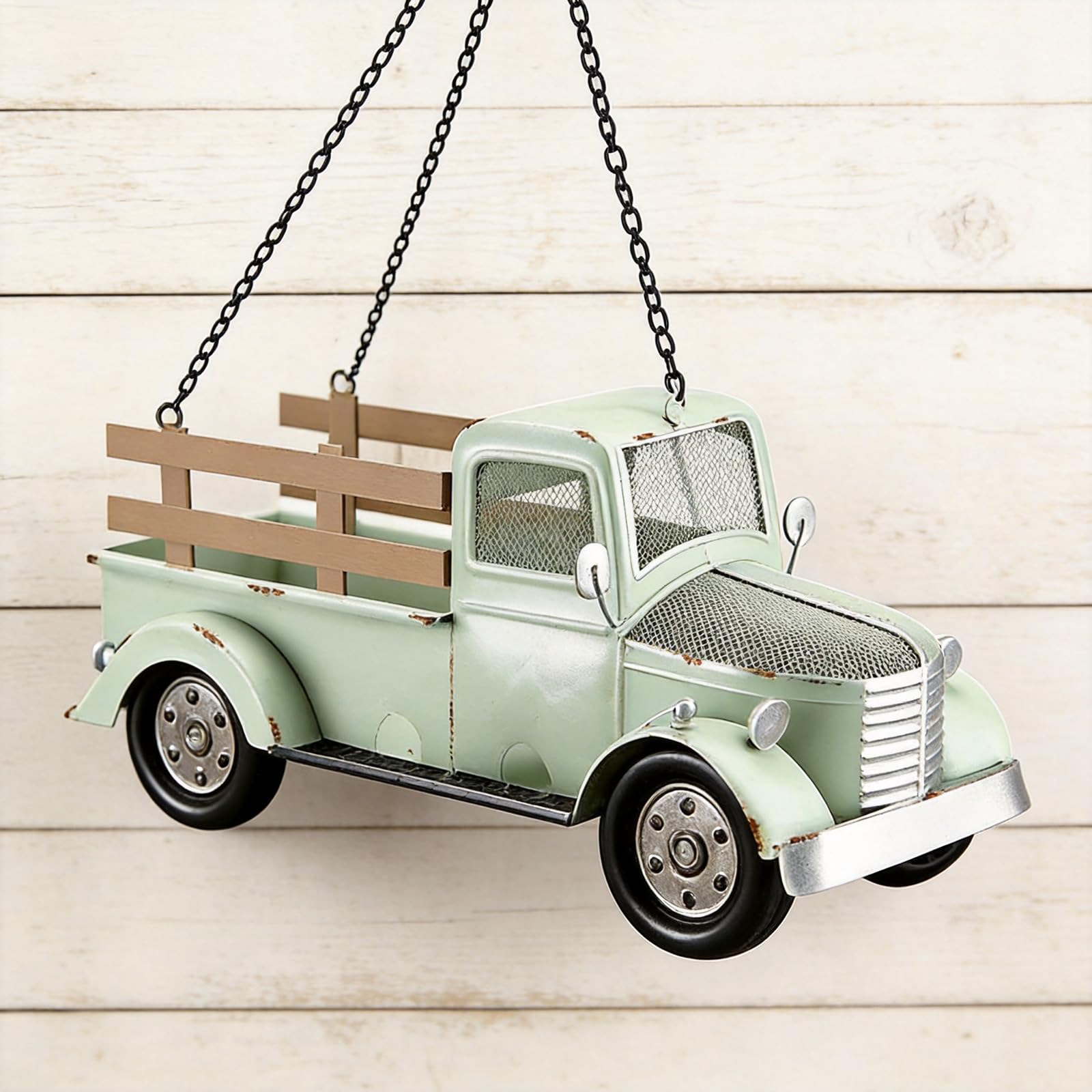 Hummingbird Zewnętrzny karmnik dla ptaków z wiszącym łańcuchem Design Retro Truck do ogrodu, patio, podwórza