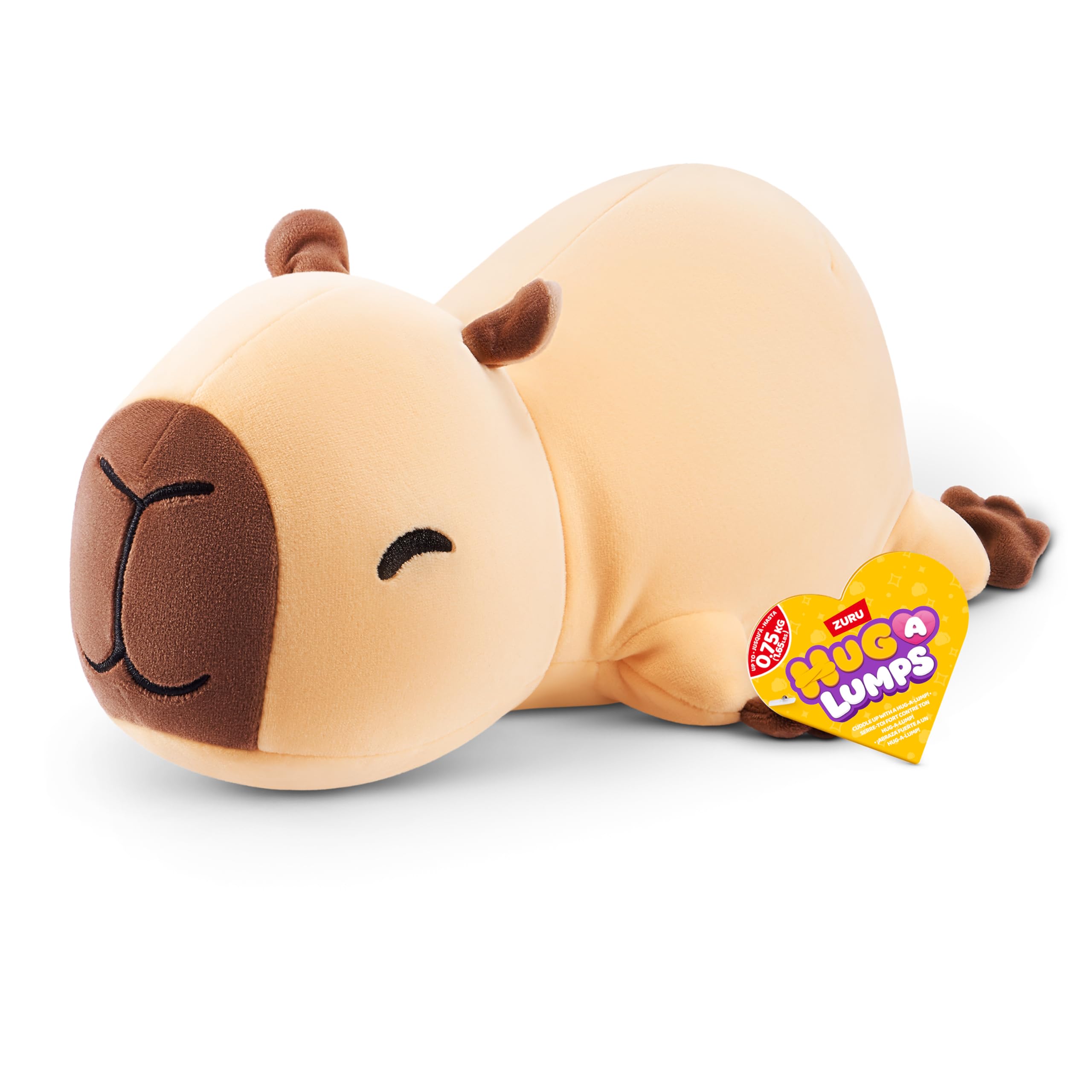 Hug-A-Lumps Capybara (Medium) Connie by ZURU, Cuddly Squishy Weighted Plush, Brown, 12.99 inches