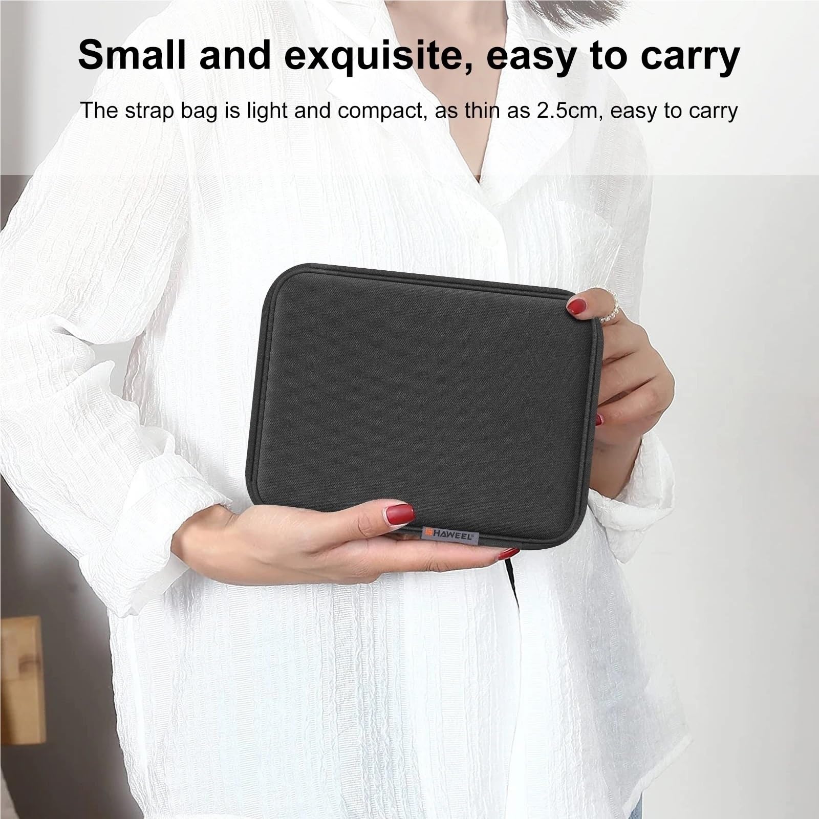 Borsa organizer per cavi, confezione da 2(Black)