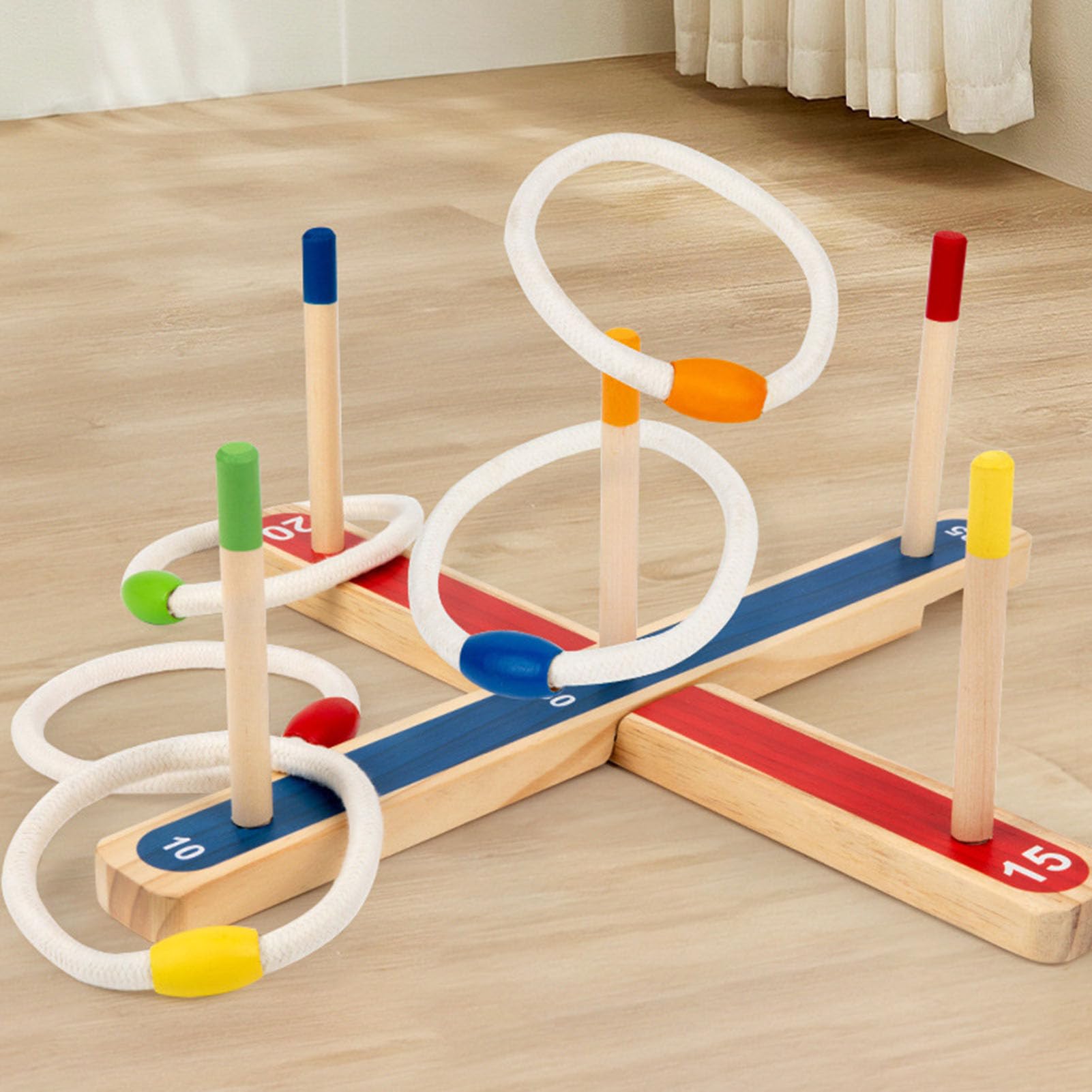 Set di Gioco di Lancio ad Anelli in Legno, Gioco di Lancio con Anelli per Interni ed Esterni con Segnapunti