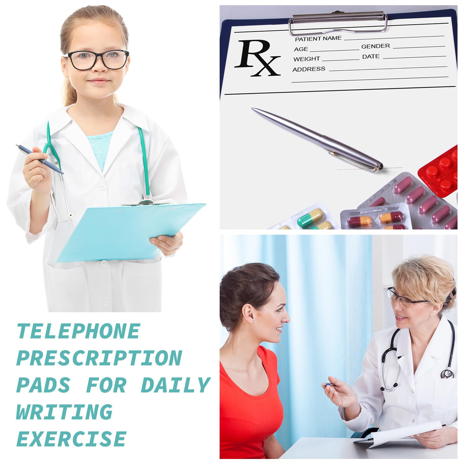 Watersay Confezione da 20 blocchi per appunti per medico farmacista Rx, 100 fogli di carta da prescrizione medica per blocco appunti per farmacista per medico e ufficio regalo di lavoro (10 x 15 cm)