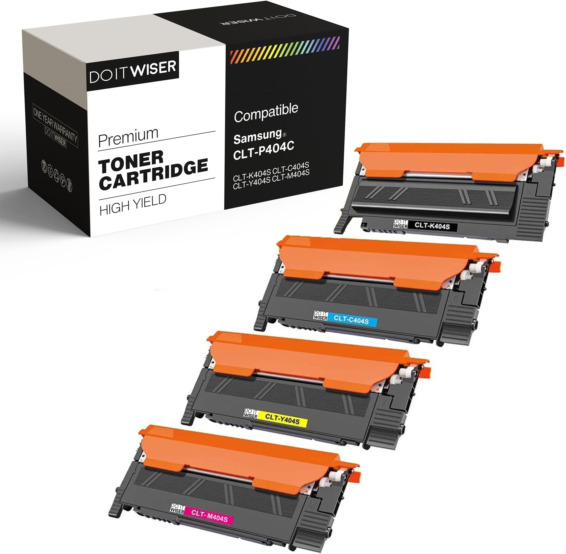 Do it wiser Compatible Toner Cartridge Replacement for Samsung CLT-P404C 404S CLT-K404S CLT-C404S CLT-M404S CLT-Y404S for Samsung Xpress SL C480FW C480W C430W C480 C430 C480FN C433 C483W (4 Pack)