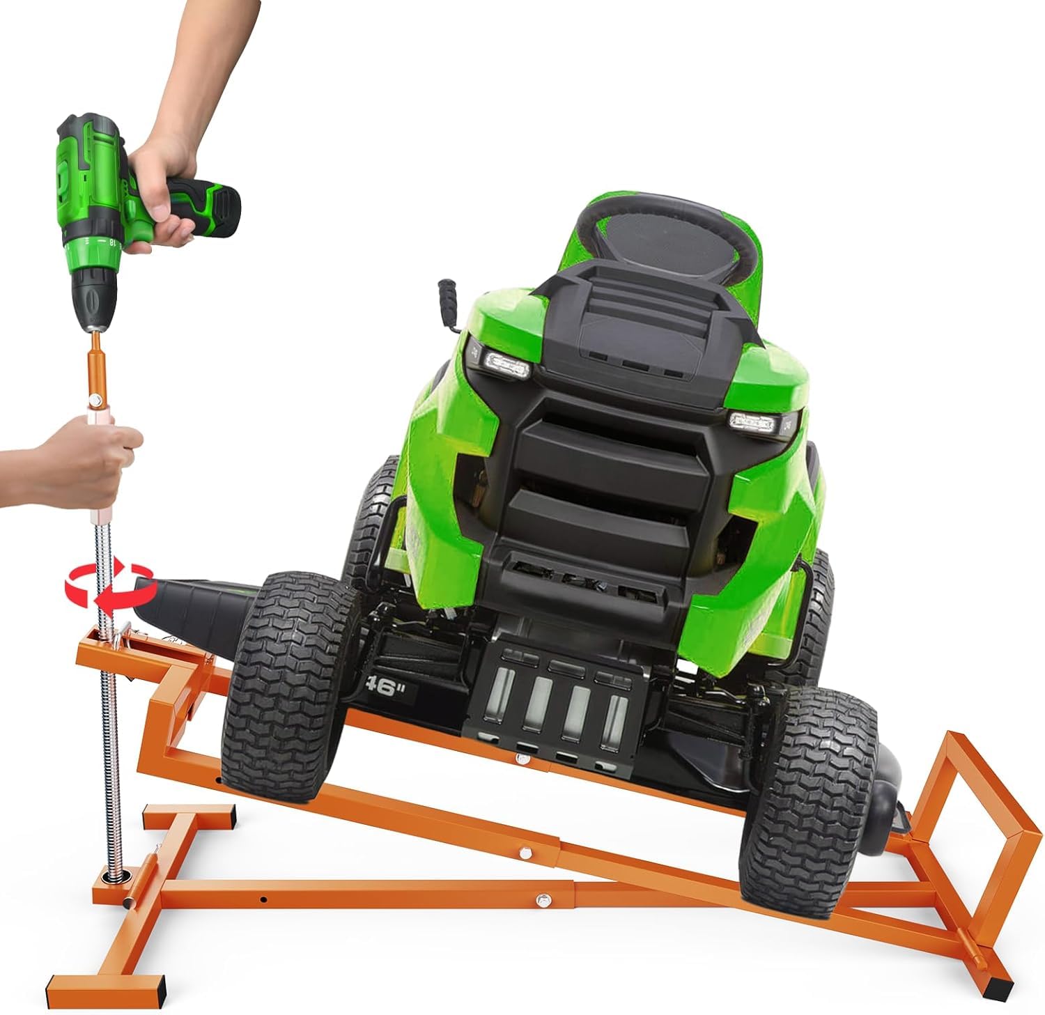 Riding Lawn Mower Lift, 800lb Lifting Capacity, Fits Most Residential &amp; ZTR Mowers