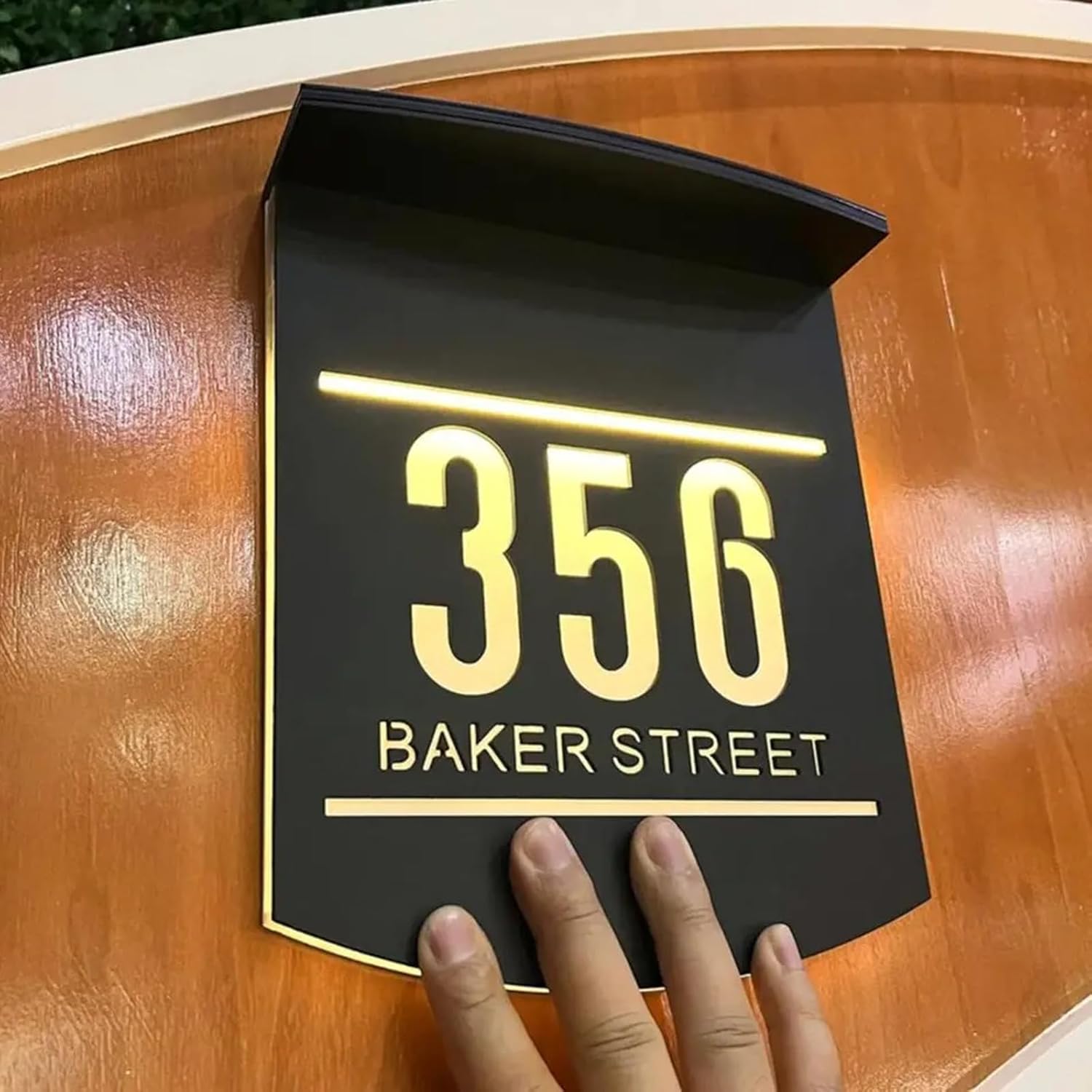 Customized Outdoor Solar House Sign LED Illuminated Laser Cut Acrylic House Numbers Personalized Exterior Family Address Sign (design A)