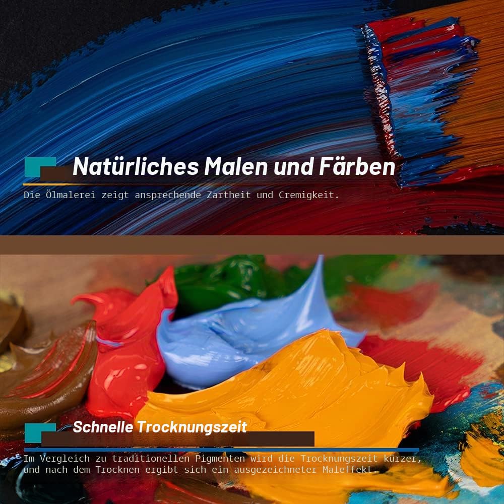 Paul Rubens Ölfarbe, 20 helle Ölfarben mit hoher Sättigung, 50 ml große Röhren, schnellere Trocknungszeit mit cremiger Textur und Konsistenz für Künstler, Studenten, Anfänger
