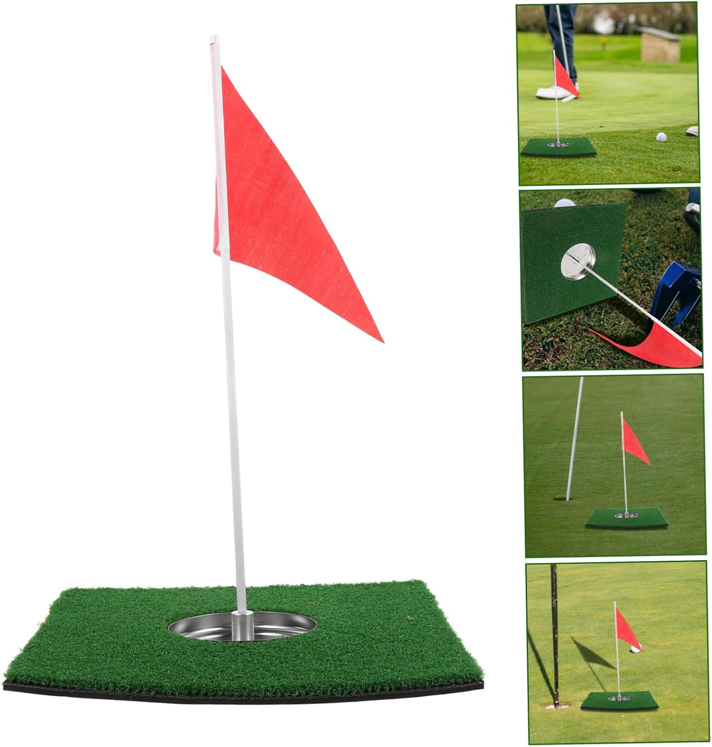 Outanaya Golf Putting Cup with Flag Practice Aid Compact Training Tool for Backyard Office Durable Design for Skill Improvement and Fun