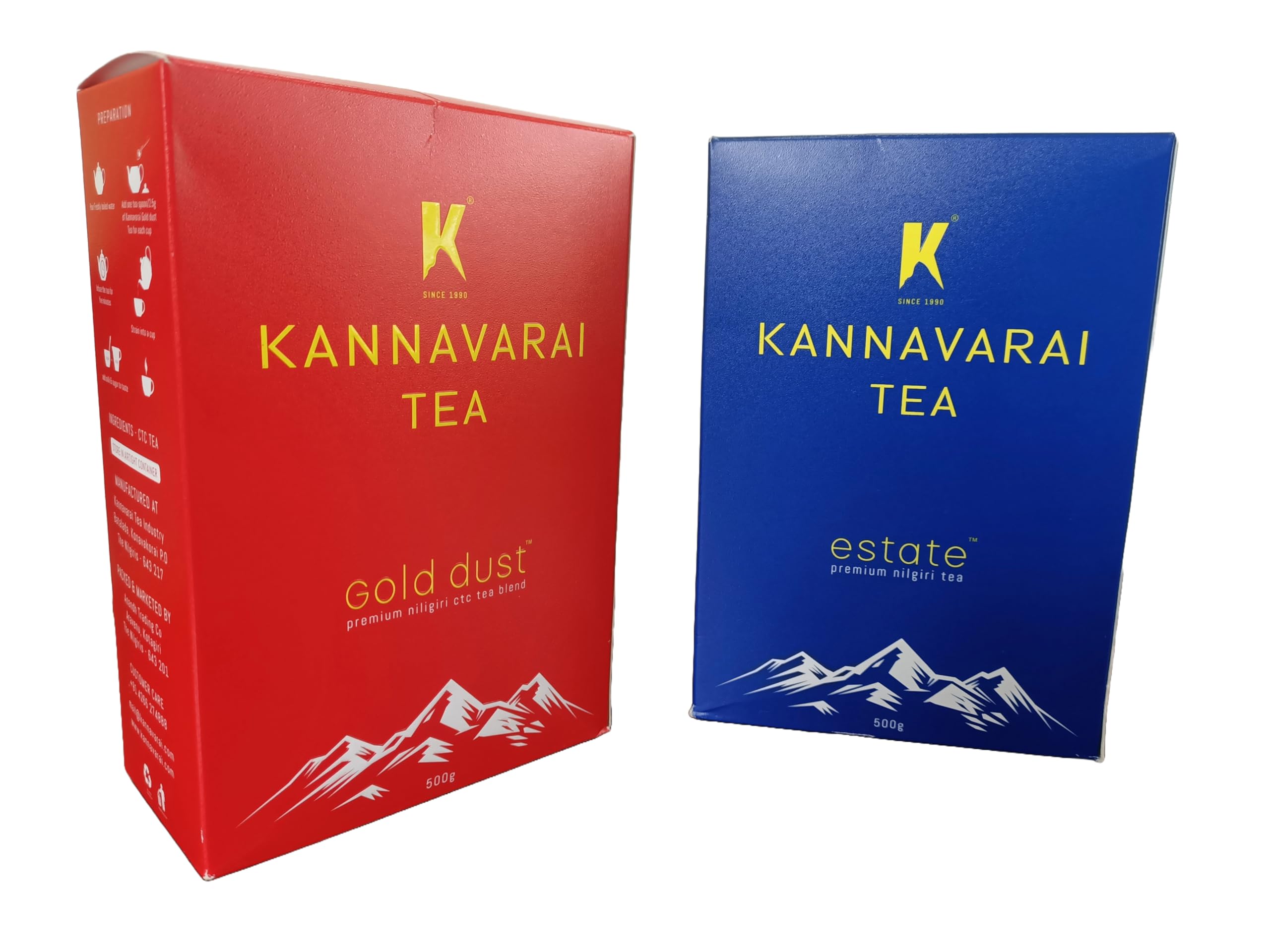 KANNAVARAI Estate Tea 500 g | KANNAVARAI Gold Dust Tea 500 g | Pack of 2 | Total 1kg | Premium High Grown Nilgiri Teas (B0CLJM1N9F) Amazon Price History, Amazon Price Tracker