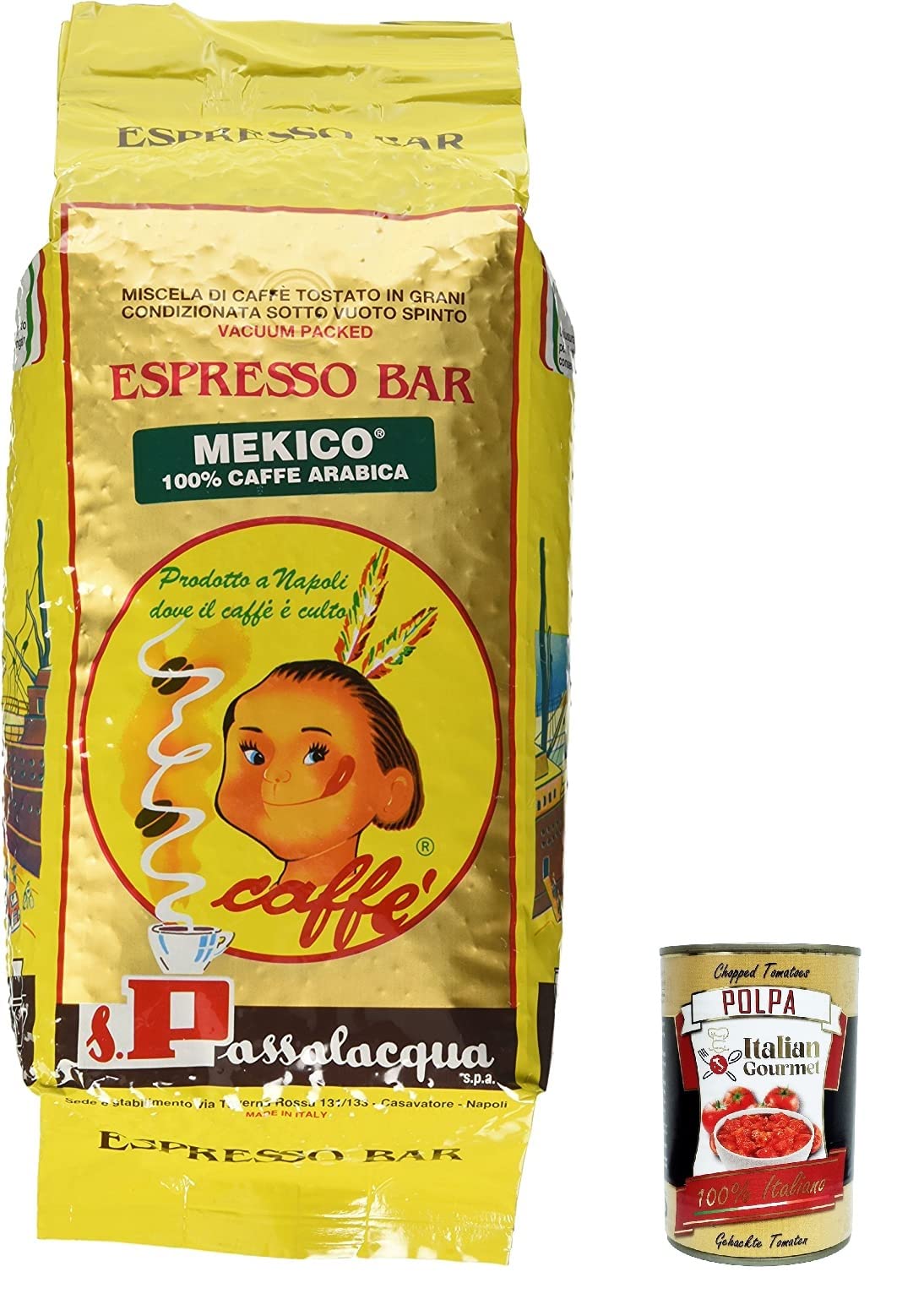 6 cafés de café de 100 % Arabica Coffee Beans de 1 kg + Polpa Gourmet italiano, 400 g